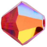 4mm x 3.6mm Light Siam AB - 90070AB - MC Rondelle Beads - 451 69 302