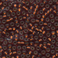 Miyuki 6/0 Rocaille Bead - 6-95F - Matte Silver Lined Dark Topaz