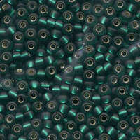 Miyuki 6/0 Rocaille Bead - 6-917F - Matte Silver Lined Emerald