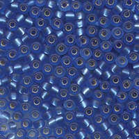 Miyuki 6/0 Rocaille Bead - 6-919F - Matte Silver Lined Sapphire