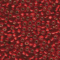 Miyuki 6/0 Rocaille Bead - 6-9140S - Silver Lined Red Orange