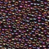 Miyuki 6/0 Rocaille Bead - 6-9357 - Root Beer Lined Topaz AB