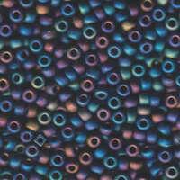 Miyuki 6/0 Rocaille Bead - 6-9401FR - Matte Opaque Black AB