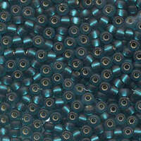 Miyuki 6/0 Rocaille Bead - 6-92425F - Matte Silver Lined Teal