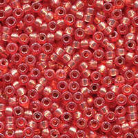 Miyuki 6/0 Rocaille Bead - 6-94244 - Duracoat Silver Lined Dyed Persimmon