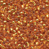 Miyuki 6/0 Rocaille Bead - 6-94261 - Duracoat Silver Lined Dyed Amber Gold