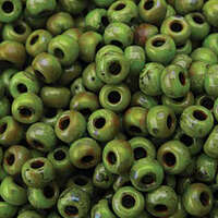 Miyuki 6/0 Rocaille Bead - 6-94515 - Matte Opaque Picasso Chartreuse
