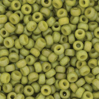 Miyuki 6/0 Rocaille Bead - 6-94697 - Frost Opaque Glaze Rainbow Olive