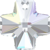 6866 - 20mm - Crystal AB (001 AB) - Square Cross Crystal Pendant