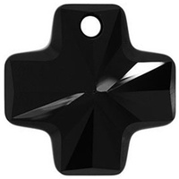 6866 - 20mm - Jet (280) - Square Cross Crystal Pendant - Discontinued - Discontinued