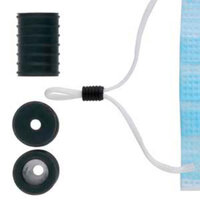 7mm x 10mm Silicone Cord Lock - 6 Pair Bag - Black