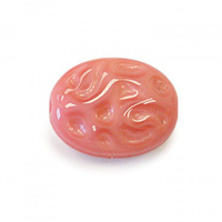 Filigree Oval 7mm x 6mm - Pink Satin - FO76-7402 - 25 Bead Bag