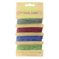 0.55mm Hemp Cord Dark Colour Mix - 4 x 12m Card - HEMP4120