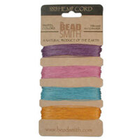 0.55mm Hemp Cord Pastel Colour Mix - 4 x 12m Card - HEMP4130