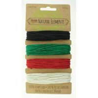 1.0mm Hemp Cord Primary Colour Mix - 4 x 9m Card - HEMP4210