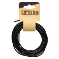 2mm Indian Leather Black - 5 Yards - 4.5 Metres Spool