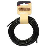 3mm Indian Leather Black - 5 Yards - 4.5 Metres Spool
