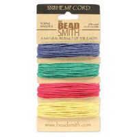1.0mm Hemp Cord Topaz Shades - 4 x 9m Card - HEMP4255