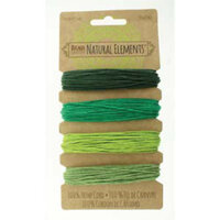 1.0mm Hemp Cord Emerald Shades - 4 x 9m Card - HEMP4270