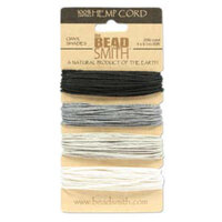 1.0mm Hemp Cord Onyx Shades - 4 x 9m Card - HEMP4280