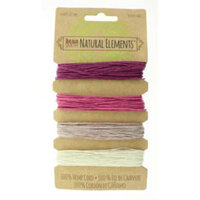 0.55mm Hemp Cord Ruby Shades - 4 x 12m Card - HEMP4160