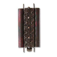 Beadslide Clasp Squiggle Design - Antique Copper - CLSP219AC-30