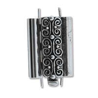 Beadslide Clasp Squiggle Design - Antique Silver - CLSP219AS-22