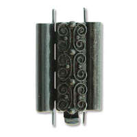 Beadslide Clasp Squiggle Design - Black - CLSP219BK-22