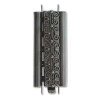 Beadslide Clasp Squiggle Design - Black - CLSP219BK-36
