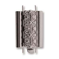 Beadslide Clasp Squiggle Design - Rhodium - CLSP219SP-22