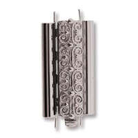 Beadslide Clasp Squiggle Design - Rhodium - CLSP219SP-30