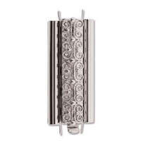 Beadslide Clasp Squiggle Design - Rhodium - CLSP219SP-36