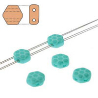 Honeycomb 6mm - HC0602010-29569HC - Turquoise Silk Laser Core - 30 Bead Strand