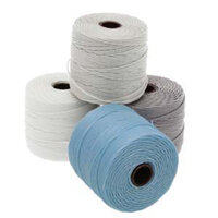 S-Lon Standard Twist Bead / Macrame Cord (TEX210) - Apparition Mix - Cream / Silver / Sky Blue / White - 77yd Spools - SLBC-MIX112
