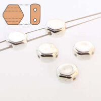Honeycomb 6mm - HC06-SL - Fine Silver Plated - 30 Bead Strand
