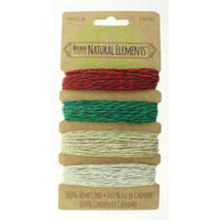 0.55mm Hemp Cord Metallic Holiday - 4 x 12m Card - HEMP4185