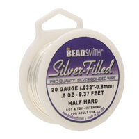 20 Gauge (0.81mm) - Half Hard Round Wire - 9.3Ft/2.8m  925 Silver Filled - SFW20HH