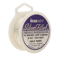 22 Gauge (0.64mm) - Half Hard Round Wire - 15.6Ft/4.7m  925 Silver Filled - SFW22HH