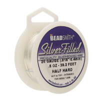 26 Gauge (0.41mm) - Half Hard Round Wire - 39.25Ft/11.9m  925 Silver Filled - SFW26HH
