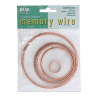 Memory Wire Asst 5 Sizes 10 Coils Ea Copper Plated - CBWC-ASST