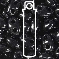 Twin Bead 2.5x5mm, Jet - 23gm Tube - TWN23980-TB