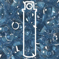 Twin Bead 2.5x5mm, Crystal with Aqua Lining - 23gm Tube - TWN38665-TB