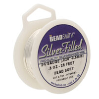 24 Gauge (0.51mm) - Dead Soft Round Wire - 25Ft/7.6m  925 Silver Filled - SFW24DS