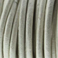 1.5mm Indian Leather Metallic Pearl Silver - 25 Yards - 22.5 Metres Roll