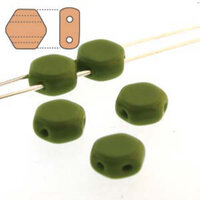 Honeycomb 6mm - HC0653410 - Opaque Wasabi - 30 Bead Strand