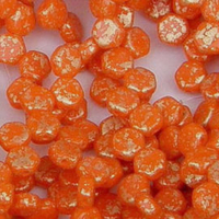 Honeycomb 6mm - HC0693140-94401 - Opaque Orange Gold Splash - 30 Bead Strand