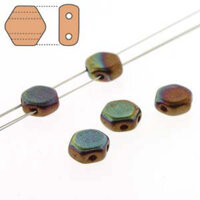 Honeycomb 6mm - HC0693190-15780 - Opaque Iris Red Luster - 30 Bead Strand