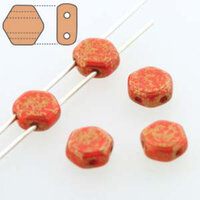 Honeycomb 6mm - HC0693190-15495 - Opaque Red Luster - 30 Bead Strand