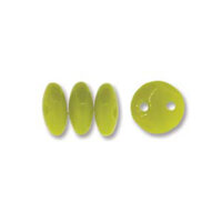 CzechMates 2 Hole Lentil 6mm - Chartreuse - 84020 - 50 Bead Strand