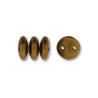 CzechMates 2 Hole Lentil 6mm - Matte Metallic Goldenrod - 00030-01730 - 50 Bead Strand